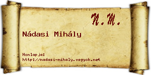 Nádasi Mihály névjegykártya